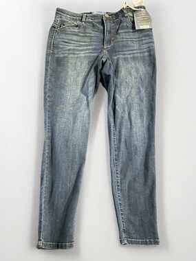 Democracy Jeans Women's 10 Blue Absolution High Rise Skinny Ankle Pants Stretch